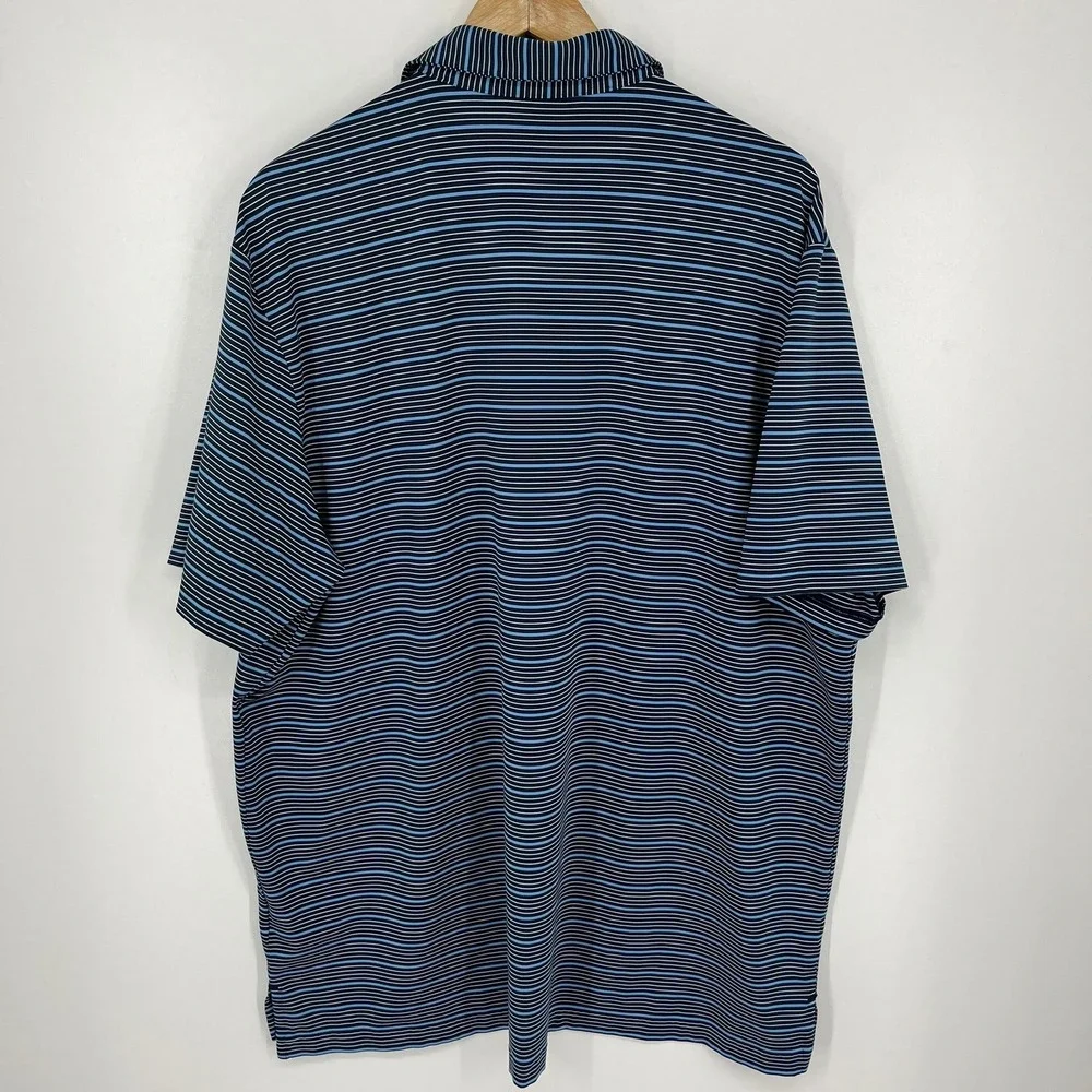 Adidas Mens 2XL Blue Striped Cold Springs Golf Country Club Polo Shirt